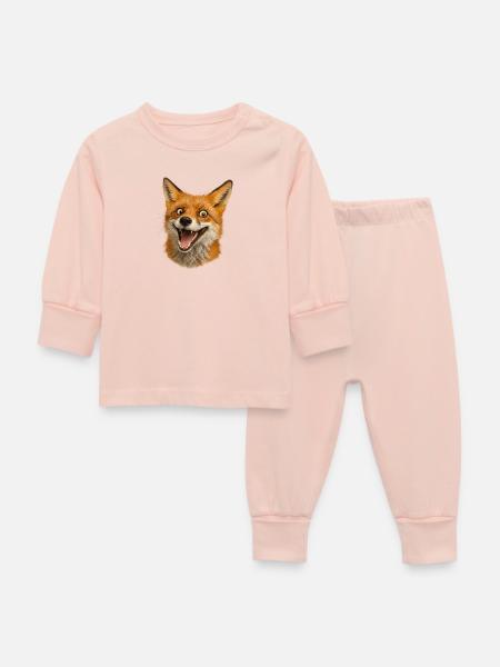 Fuchshead Freude Illustration - Baby Schlafanzug - Kristallrosa