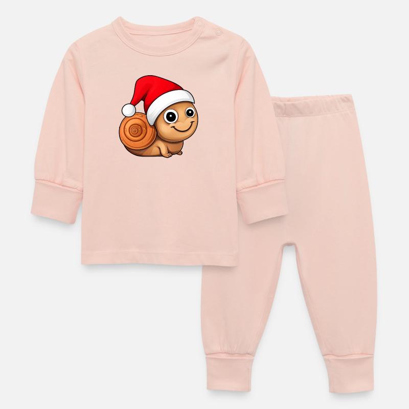 Escargots de Noël - Pyjama Bébé - rose cristal