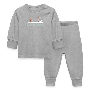 Let It Snow Winter Illustration - Baby Sleepsuit - heather grey - Front