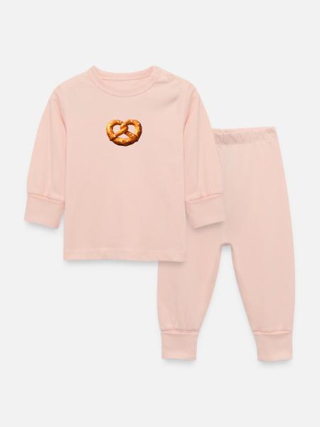 Low Poly Orange Polygonale Brezel - Baby Schlafanzug - Kristallrosa