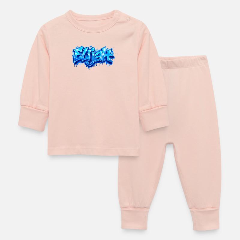 ELIJAH GRAFFITI NAME FOR PERFECT GIFT PRINTABLE  - Pyjama Bébé - rose cristal
