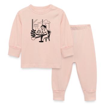 Thoughtful Cat Cafe - Baby Sleepsuit - crystal pink - Front