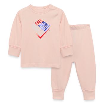 Free Speech Markets People Libertarian Freedom Logo - Baby Sleepsuit - crystal pink - Front