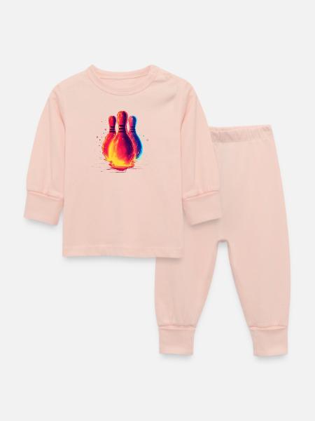 Retro Bowling - Baby Schlafanzug - Kristallrosa
