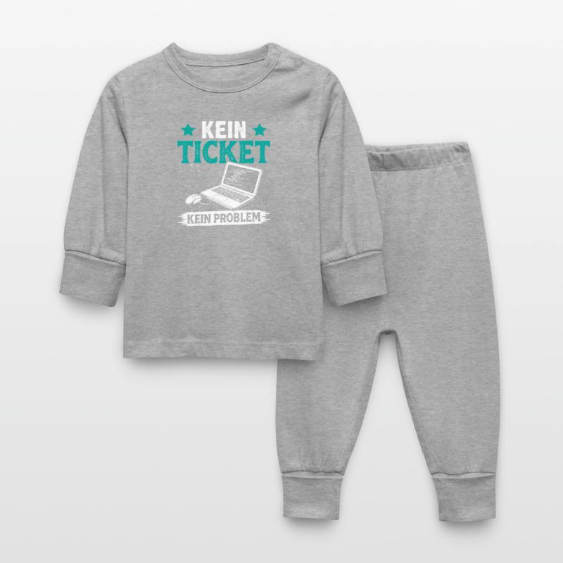 Nerd Computer NO TICKET NO PROBLEM FUNNY Baby Sleepsuit
