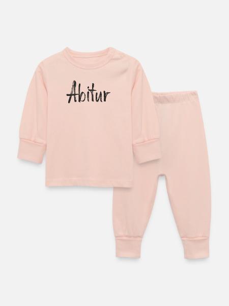 Abitur Textdesign - Baby Schlafanzug - Kristallrosa