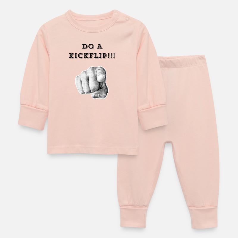 Fais un Kickflip !! - Pyjama Bébé - rose cristal