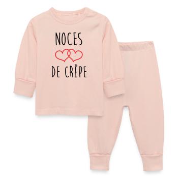 noces de crêpe 39 ans de mariage - Pyjama Bébé - rose cristal - Devant