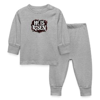 he is risen streetwear vintage - Baby Sleepsuit - heather grey - Front