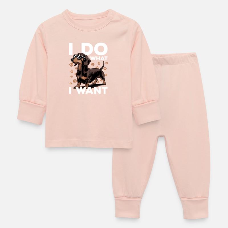 Teckel de race de chien drôle - Pyjama Bébé - rose cristal