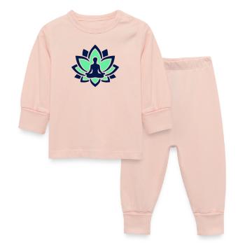 Lotus Meditation Silhouette - Baby Sleepsuit - crystal pink - Front