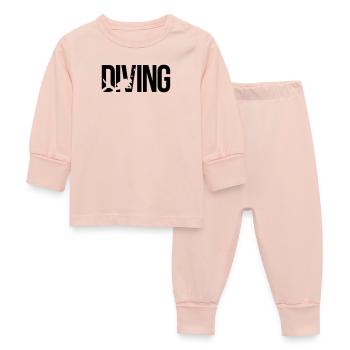 diving scuba - Baby Sleepsuit - crystal pink - Front