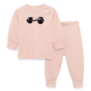 Langhantel Symbol Hanteln - Baby Schlafanzug - Kristallrosa - Vorne