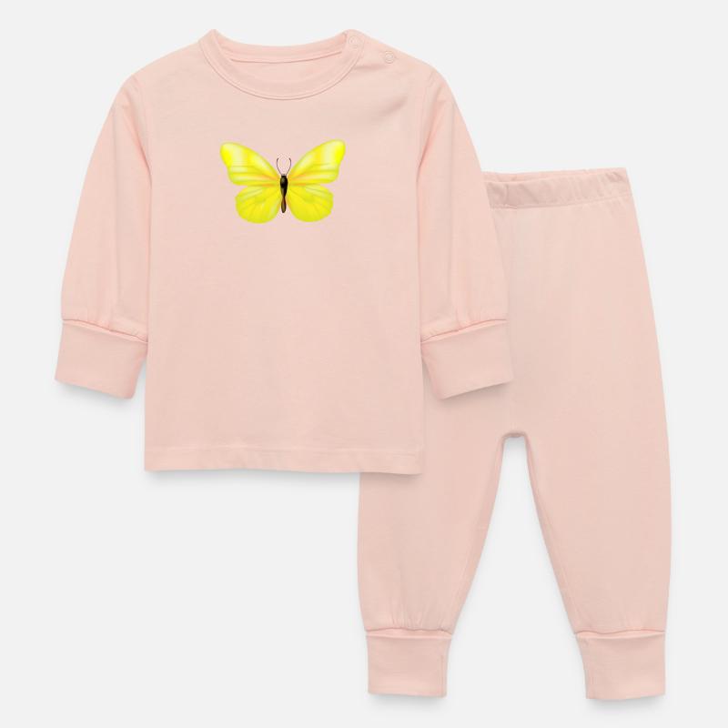 papillon - Pyjama Bébé - rose cristal