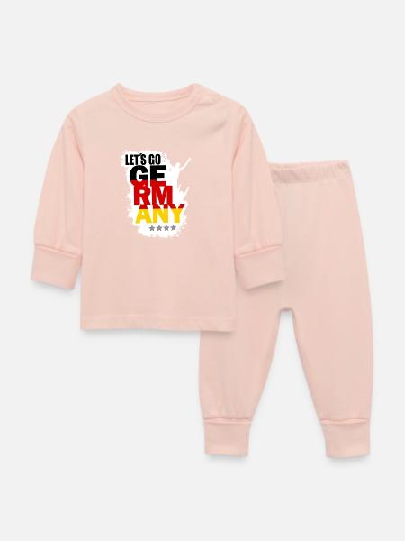 Germany - Deutschland Fußball - Baby Schlafanzug - Kristallrosa