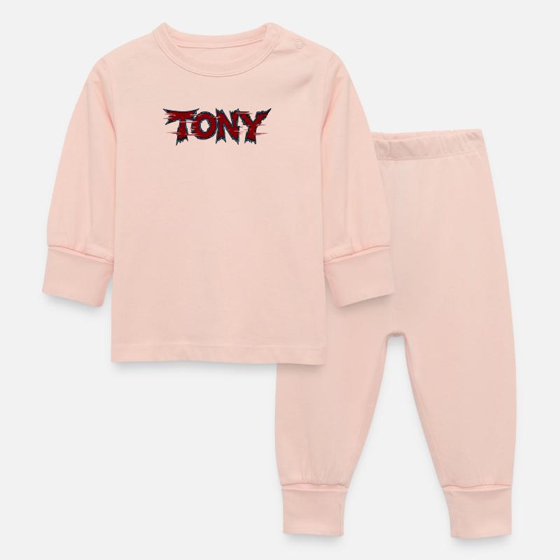 Tony Logo néon dentelé - Pyjama Bébé - rose cristal