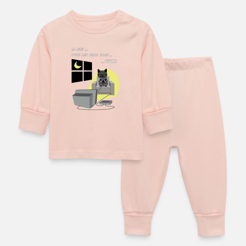 chats geeks - Pyjama Bébé - rose cristal
