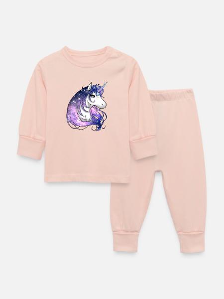 Einhorn - Baby Schlafanzug - Kristallrosa