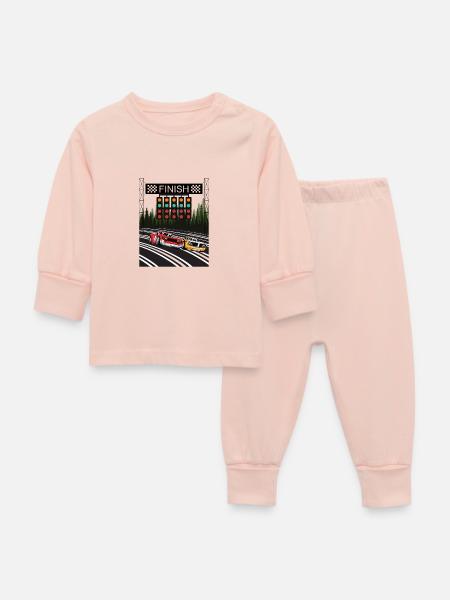 Rennwagen Autorennen - Baby Schlafanzug - Kristallrosa