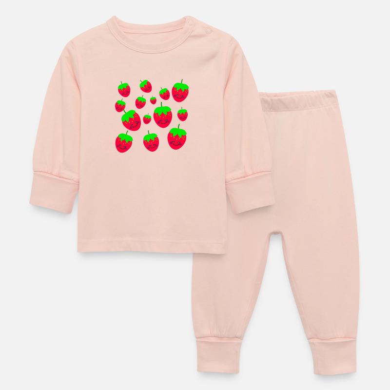 Fraises - Rire - Pyjama Bébé - rose cristal