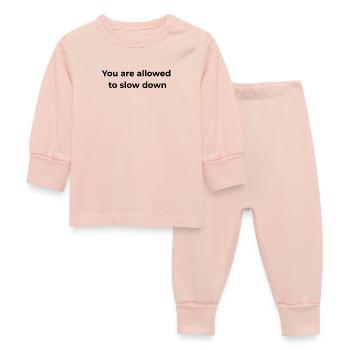 Mindful Reminder | You are allowed to slow down - Baby Sleepsuit - crystal pink - Front