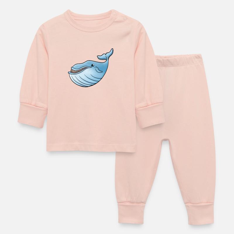 petite baleine bleue - Pyjama Bébé - rose cristal