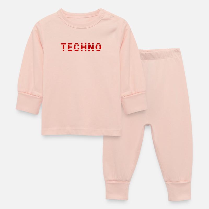 Design de lettrage techno pour ravers et électro - Pyjama Bébé - rose cristal