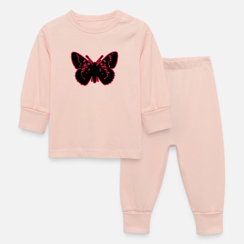 Schmetterlinge: Melitaea Cynthia - Pyjama Bébé - rose cristal