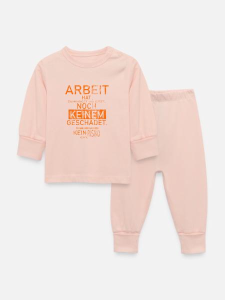 Spruch Arbeit Büro - Baby Schlafanzug - Kristallrosa