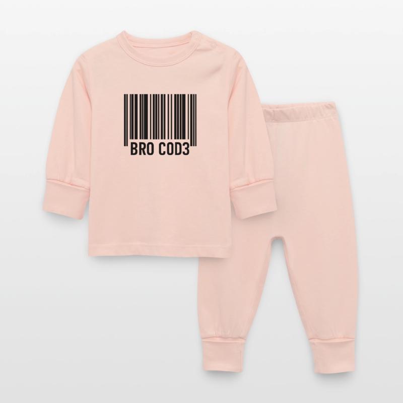 Bro Cod3 Barcode Design - Bro Code Baby Sleepsuit