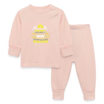 Bergmannn Shirt das Herz eines stolzen Bergmann - Baby Schlafanzug - Kristallrosa - Vorne