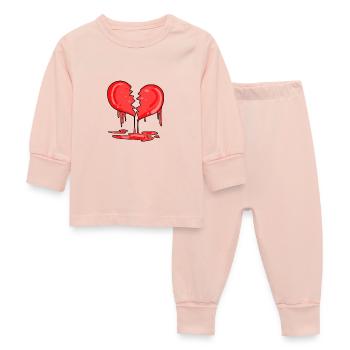 Broken heart - Baby Sleepsuit - crystal pink - Front