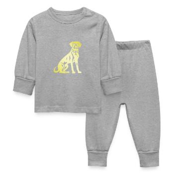 Silhouette de chien dalmatien - Pyjama Bébé - gris chiné - Devant