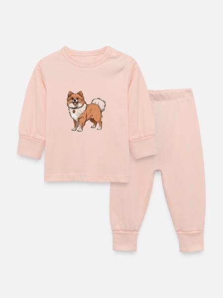 Pomeranian Hund - Baby Schlafanzug - Kristallrosa
