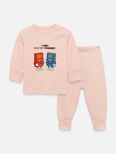 Bible T-Shirt - Natdragt til baby - krystalrosa