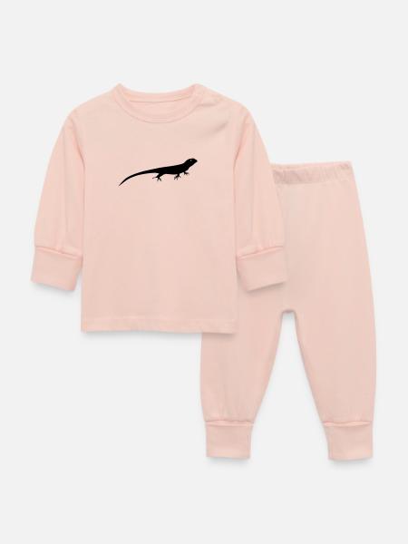 Eidechse - Baby Schlafanzug - Kristallrosa