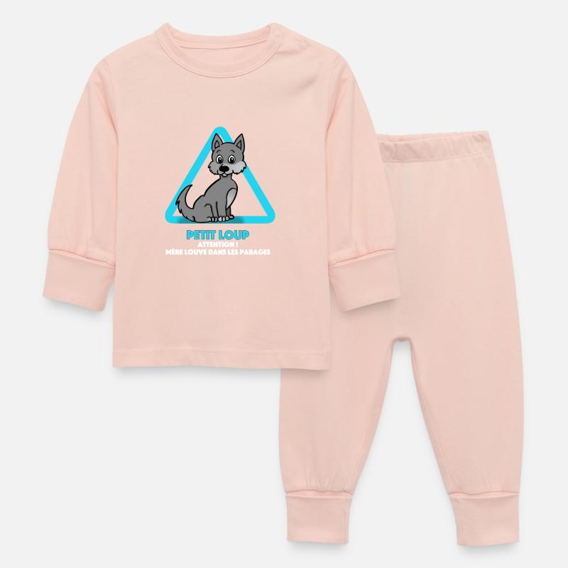 Louveteau (lettres-blanches) - Pyjama Bébé - rose cristal