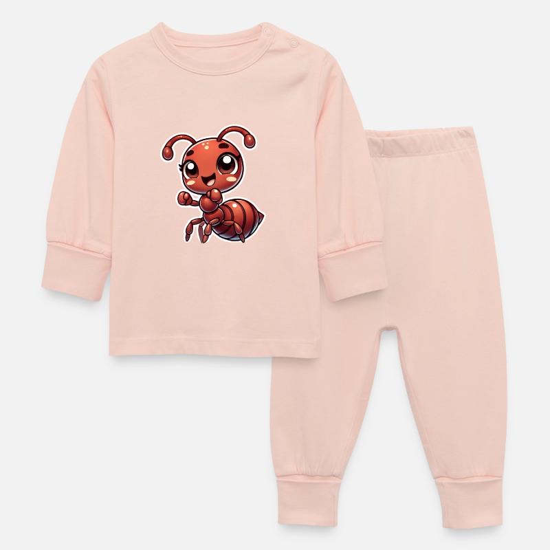 Fourmi heureuse - Pyjama Bébé - rose cristal