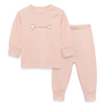 Ligne du cœur horizontale - Pyjama Bébé - rose cristal - Devant