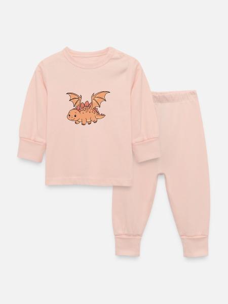 Stegosaurus - Baby Schlafanzug - Kristallrosa
