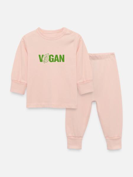 Vegan Planze Veganer - Baby Schlafanzug - Kristallrosa