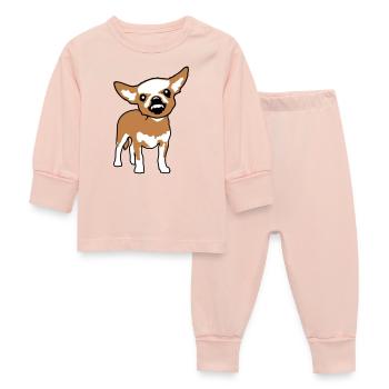 Chihuahua Kleiner Hund Böse Knirschen Nervig Wut - Baby Schlafanzug - Kristallrosa - Vorne