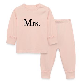 Mrs. Matching Couple Engagement Wedding Honeymoon - Baby Sleepsuit - crystal pink - Front
