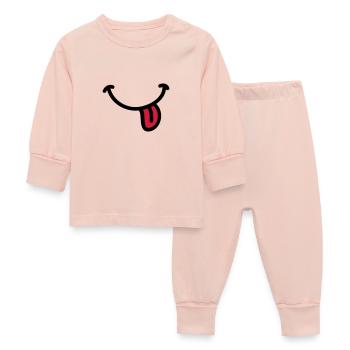 Smiley sourire langue - Pyjama Bébé - rose cristal - Devant