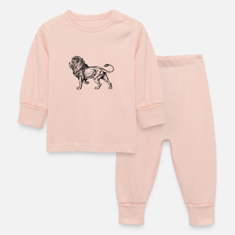 Big noir de lion et withe - Pyjama Bébé - rose cristal