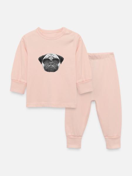 mops pug - Baby Schlafanzug - Kristallrosa