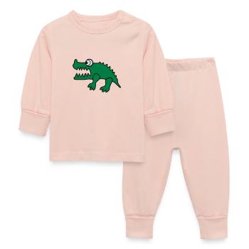 Crocodile (individual color change) - Baby Sleepsuit - crystal pink - Front