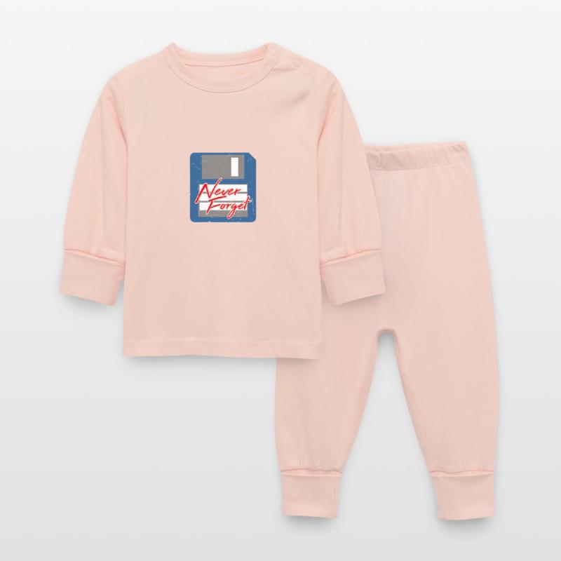 Never Forget Diskette Computer Memory PC Retro Baby Sleepsuit