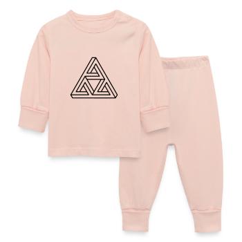 impossible chiffre Hipster géométrie triangle Escher - Pyjama Bébé - rose cristal - Devant