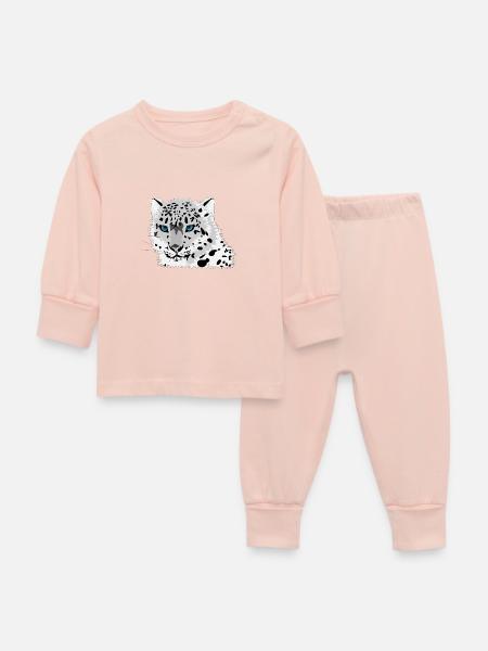 Schneeleopard - Baby Schlafanzug - Kristallrosa